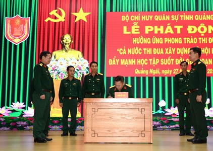 Bộ CHQS Quảng Ngãi phát động thi đua xây dựng xã hội học tập, đẩy mạnh...